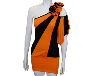 Orange Striped Dress